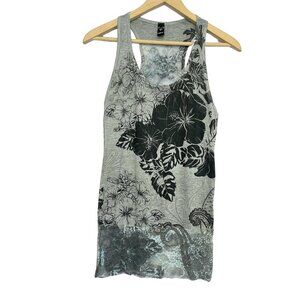 Windsor Y2K Fairy Grunge Lace Trimmed Tank Top Womens Size M Gray Floral Stretch